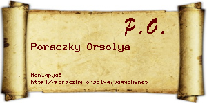 Poraczky Orsolya névjegykártya